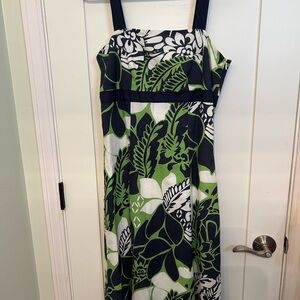 New York & Company Black and Green Floral Maxi Dress